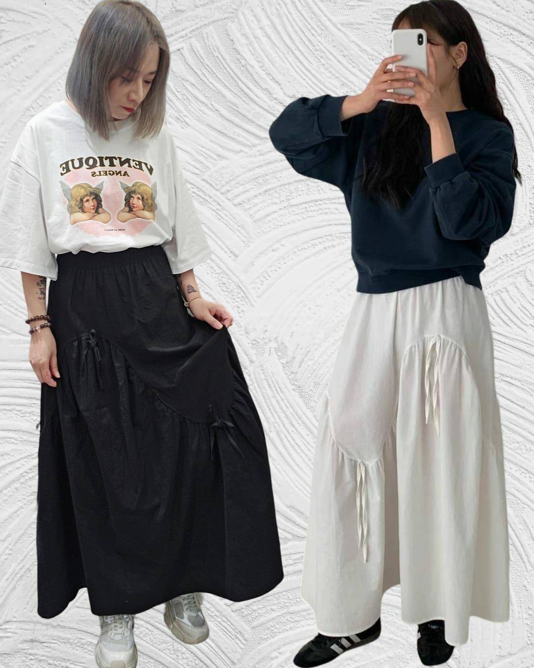 🇰🇷 韓國 綁繩半截長裙 (K5/F178)