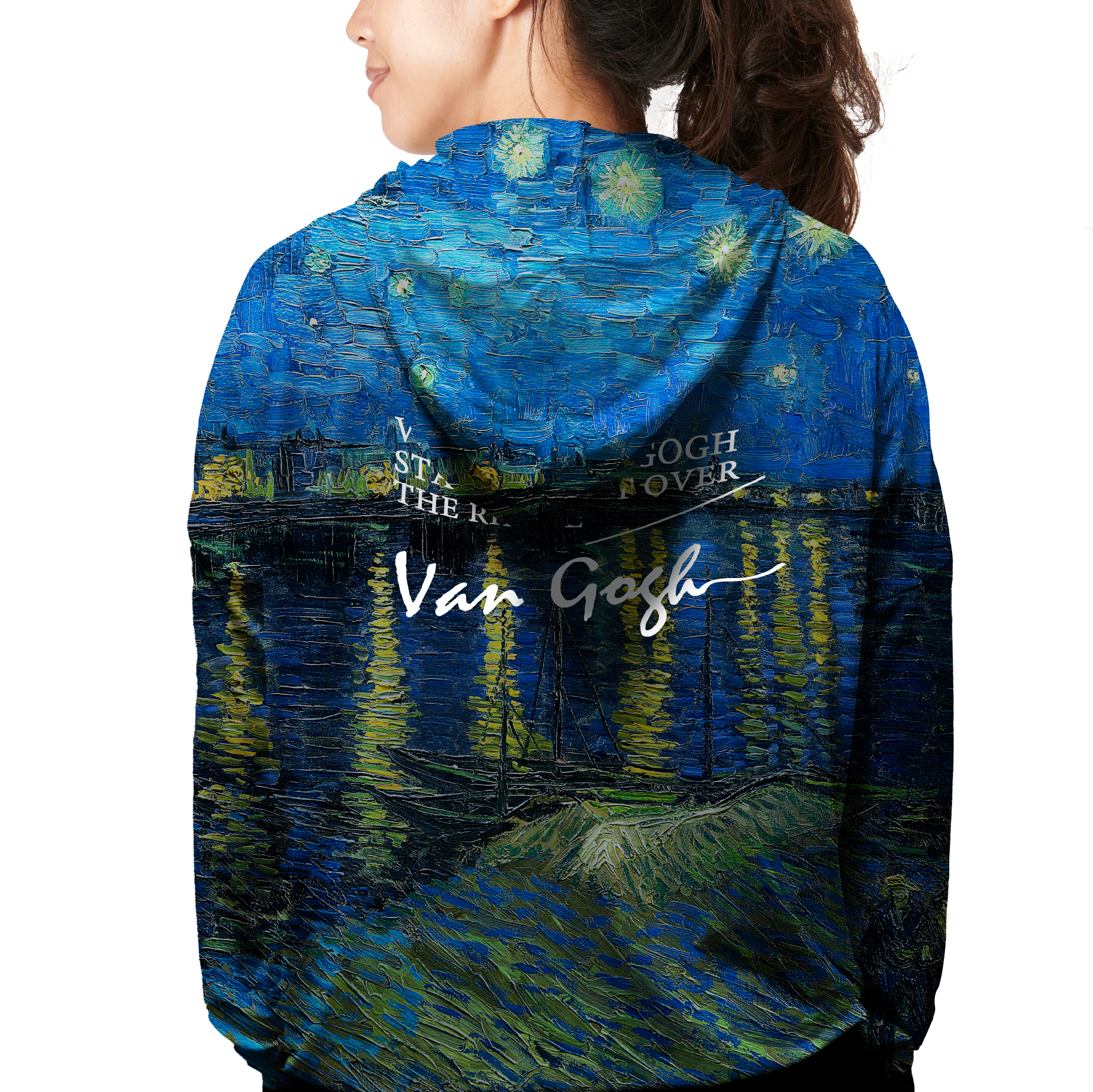 名畫涼感外套梵谷《隆河上的星夜》