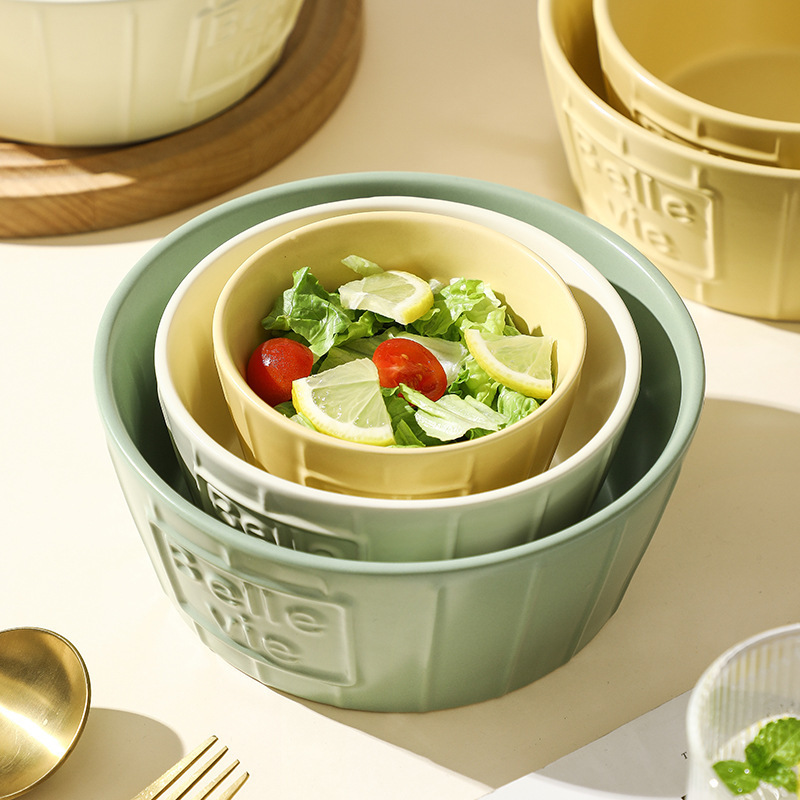 《4213》高顔值簡約字母沙拉陶瓷碗