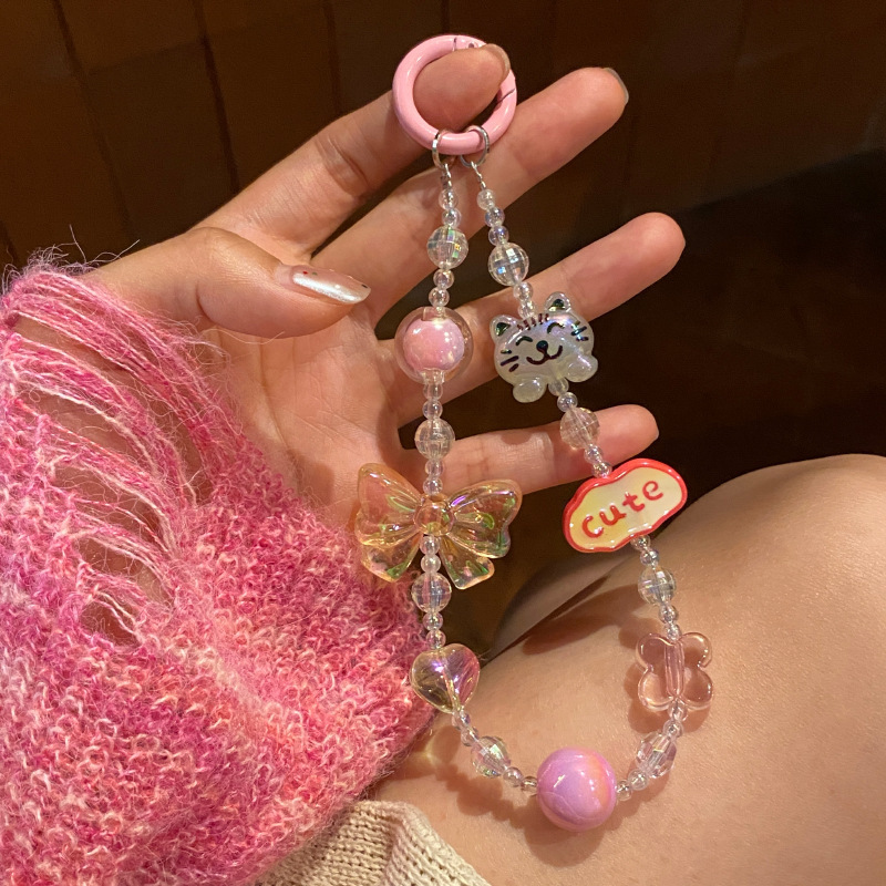 《4214》Ins少女心可愛貓咪手機鍊吊飾