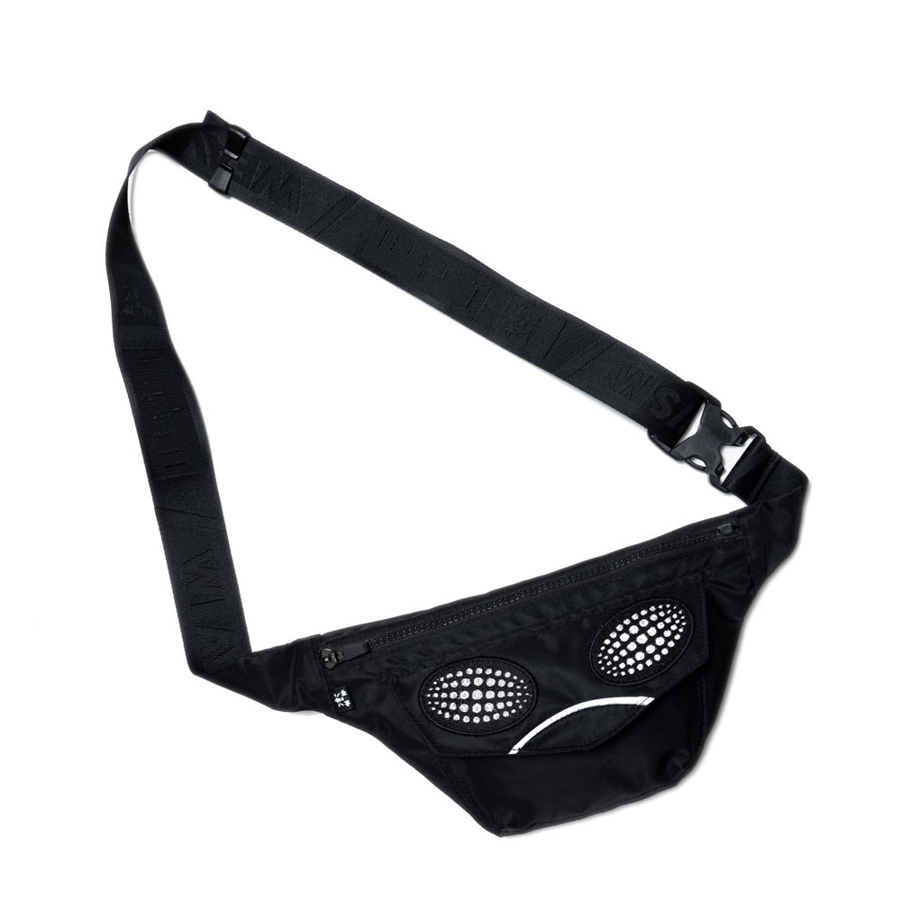 反光怒目肩腰包-耀石黑