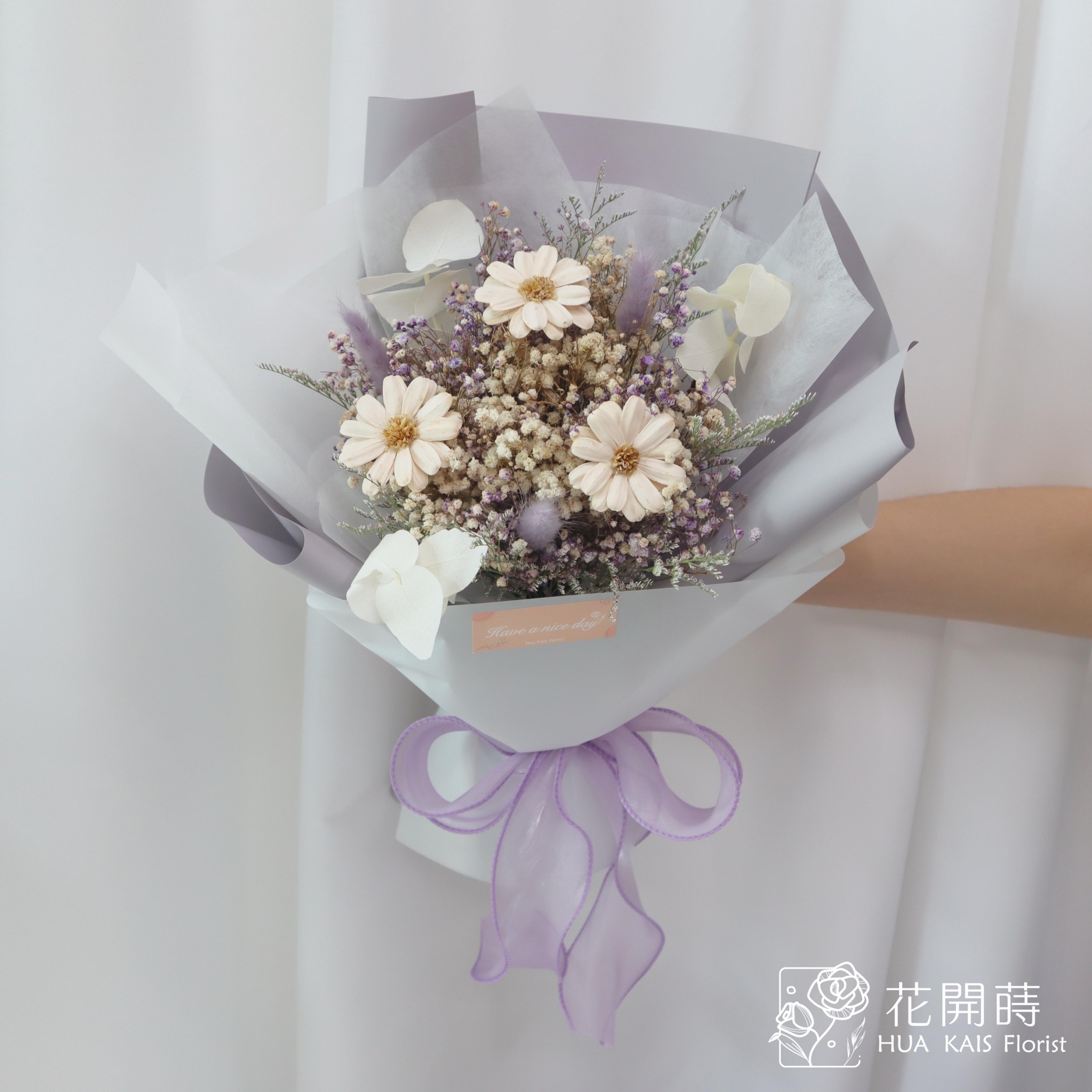 乾燥花束|瑪格麗特花束白色款(M)|中型花束|永生花|乾燥花|畢業花束|母親節花束