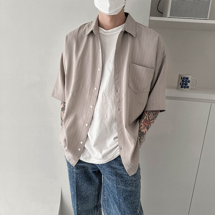 短袖襯衫 條紋襯衫