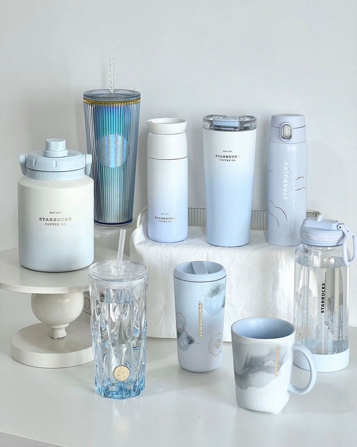 Starbucks 星巴克 霧野系列 冷水杯 保溫杯 馬克杯 淺藍白 共9款