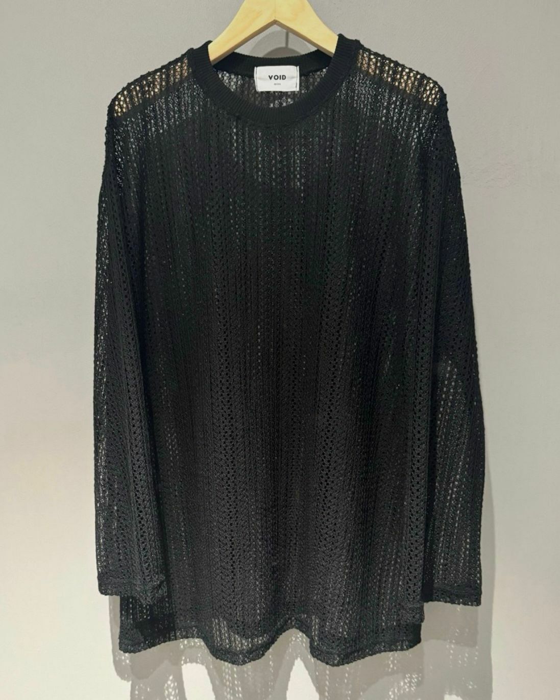 淨色網紋長袖衫 VOID-036T