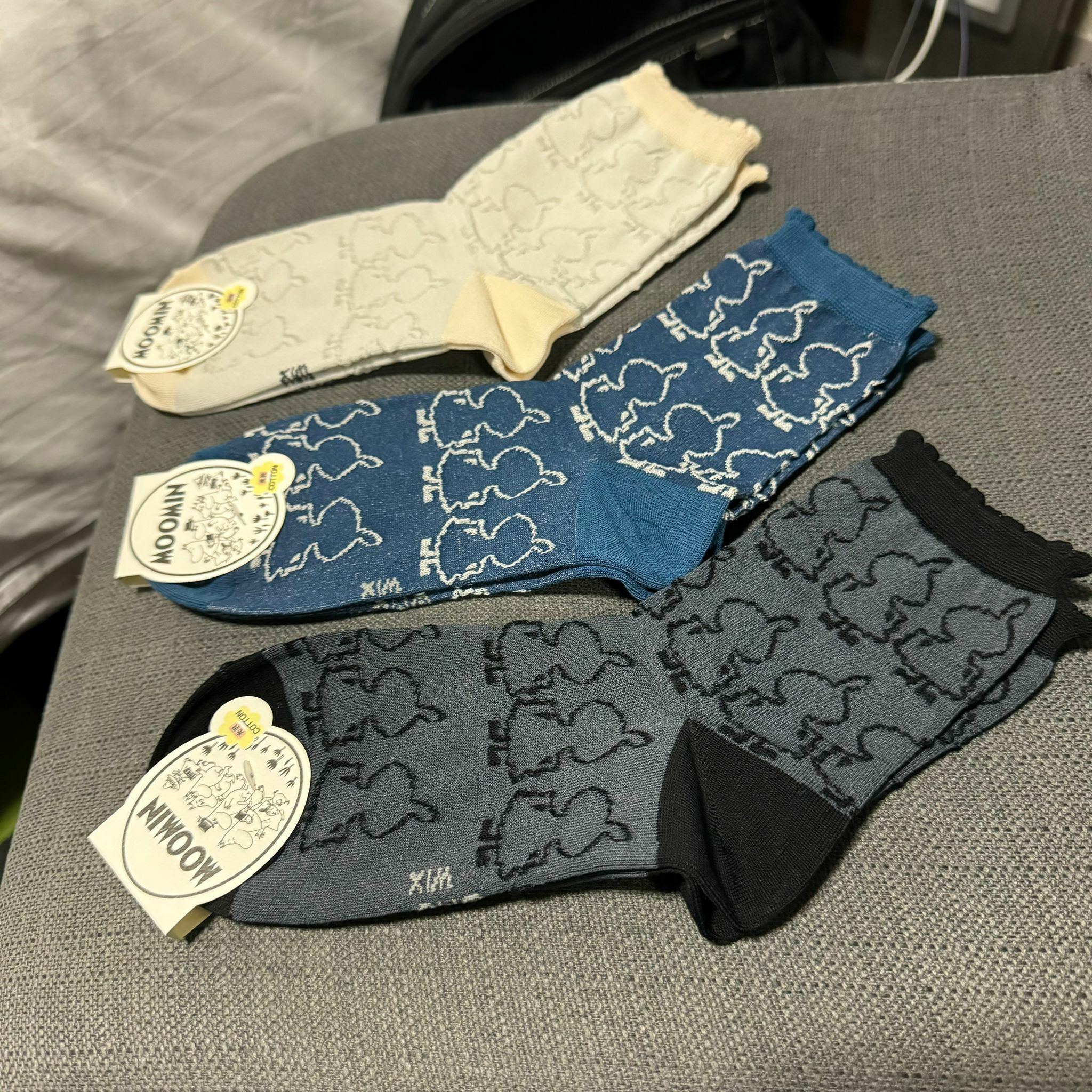 JP 阿美密集式框框泡泡邊中筒襪 23-25 2182 2236 2229