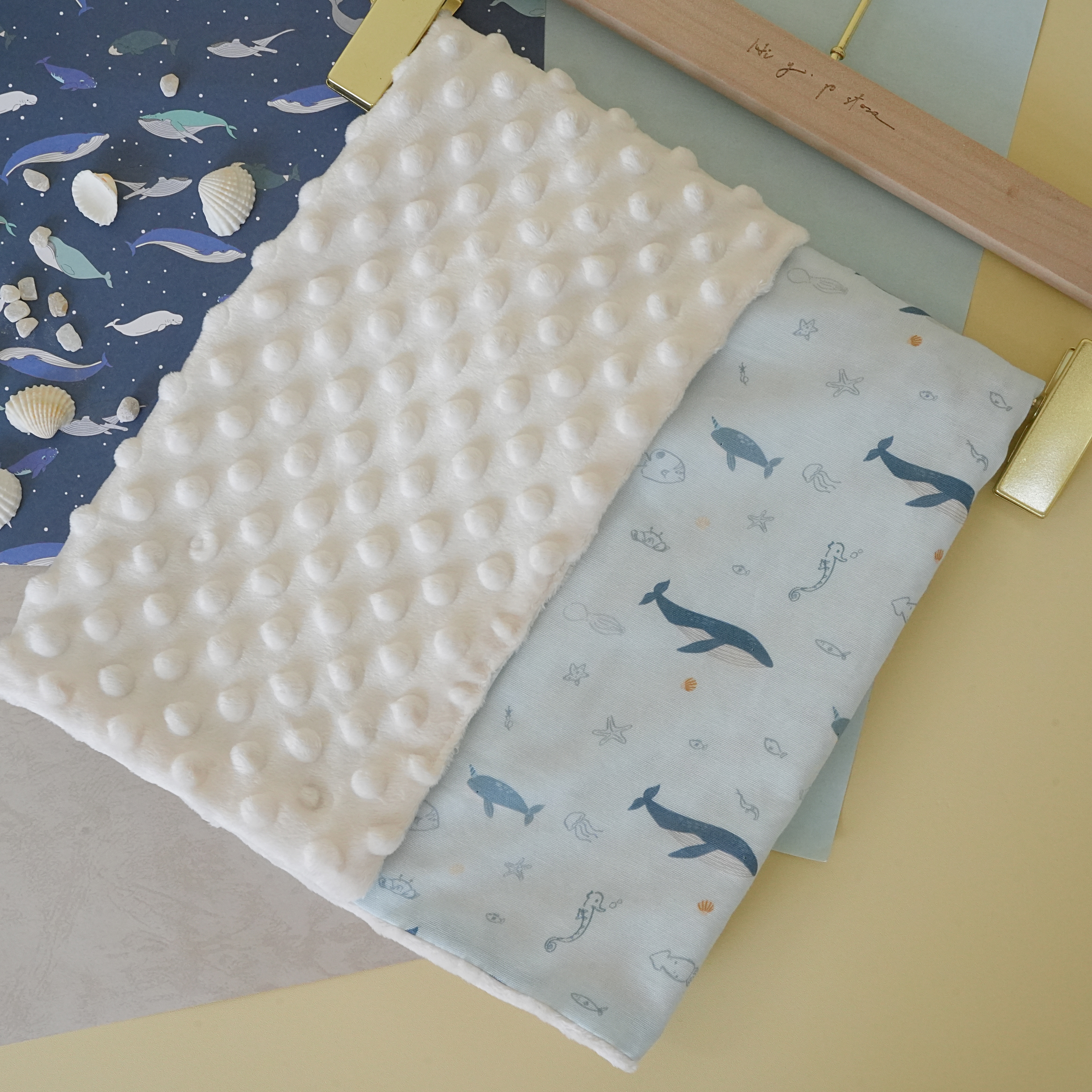 Hi Y.P store-嬰兒車蓋毯-獨家設計款-海洋之心