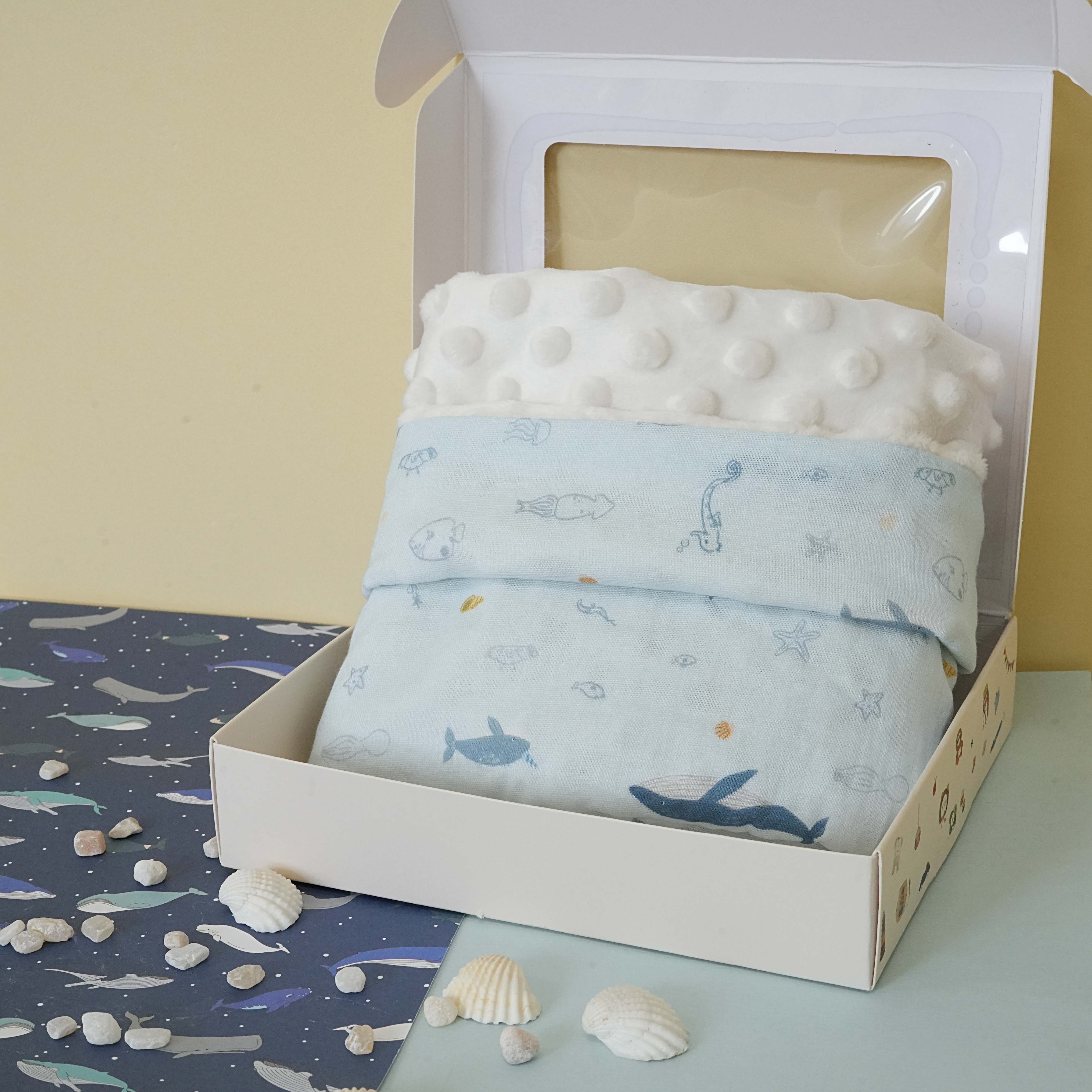 Hi Y.P store-嬰兒車蓋毯-獨家設計款-海洋之心