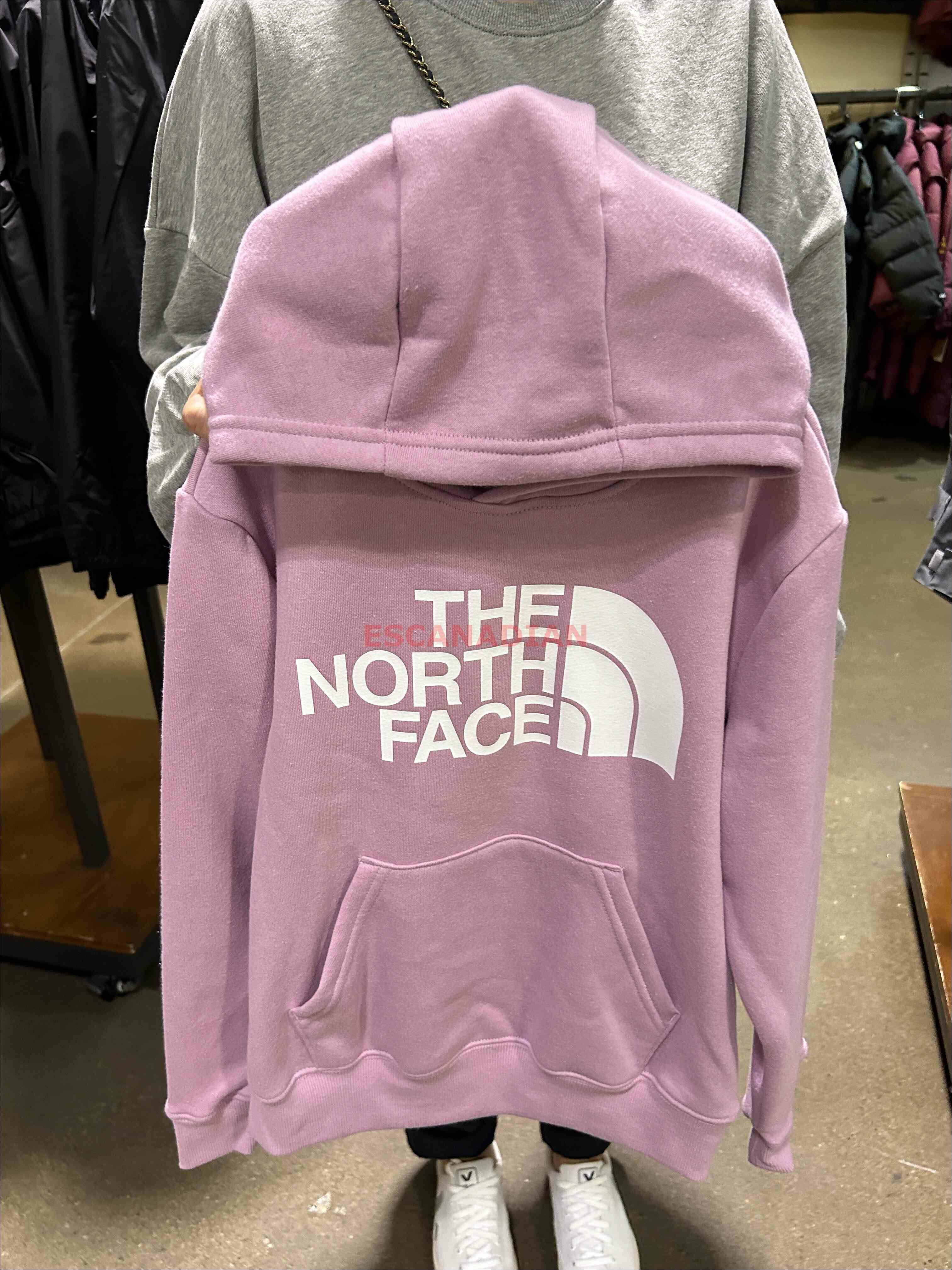 THE NORTH FACE 大童 經典款LOGO 刷毛 帽TEE