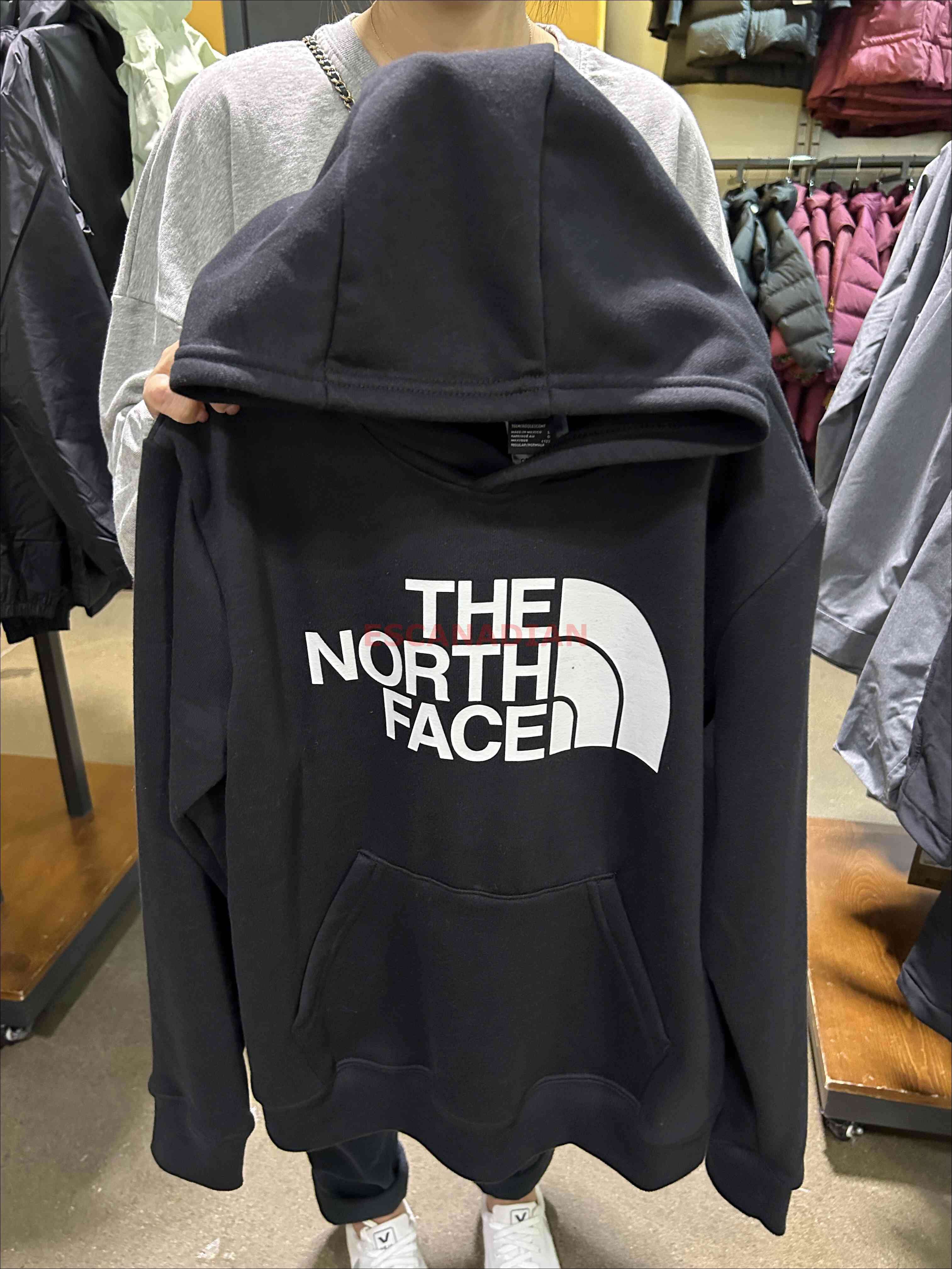 THE NORTH FACE 大童 經典款LOGO 刷毛 帽TEE