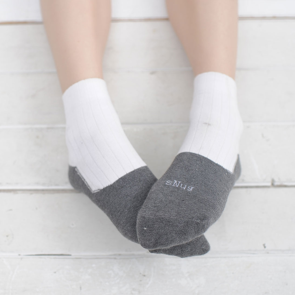 Student Socks with White and Gray Color