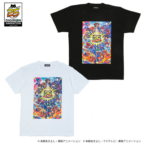 223286 Pbandai 預訂2025/2月 デジモンアドベンチャー25周年記念アニメシリーズTシャツ