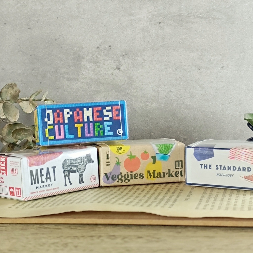 日本Greeting Life．迷你紙箱貼紙盒 2024新款 蔬菜/肉/時尚/像素