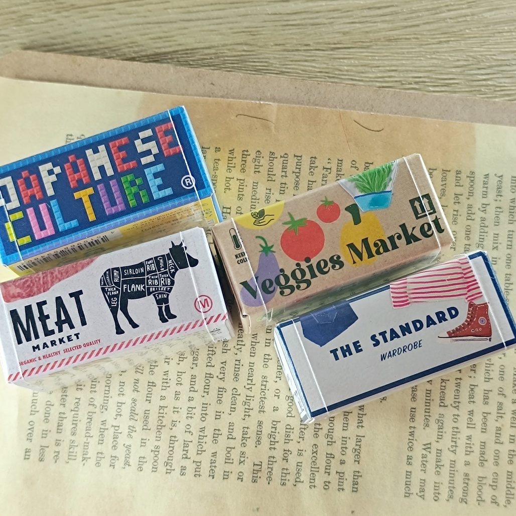 日本Greeting Life．迷你紙箱貼紙盒 2024新款 蔬菜/肉/時尚/像素