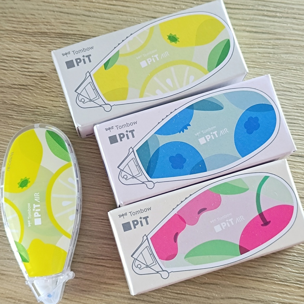 TOMBOW 蜻蜓 ．Pit AIR mini 滑行雙面膠帶 豆豆貼 水果系列 新款