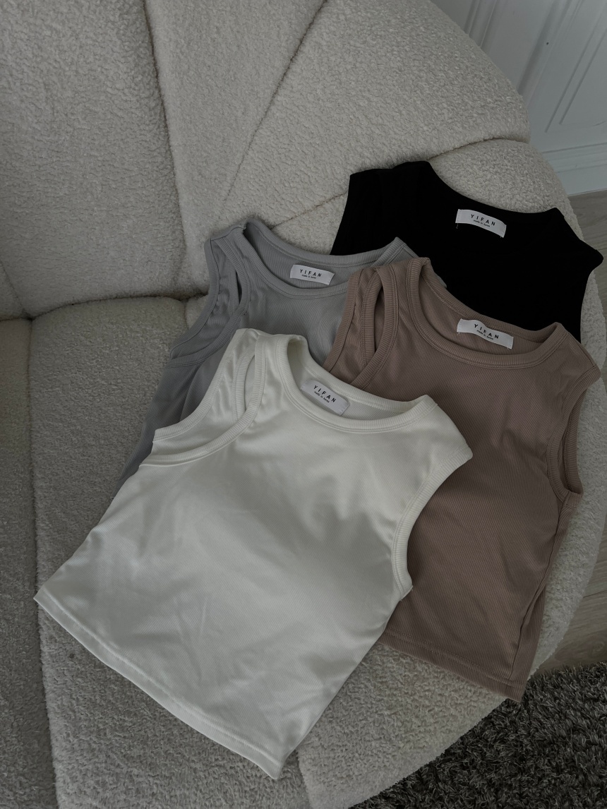 正韓-造型螺紋彈力背心*4色