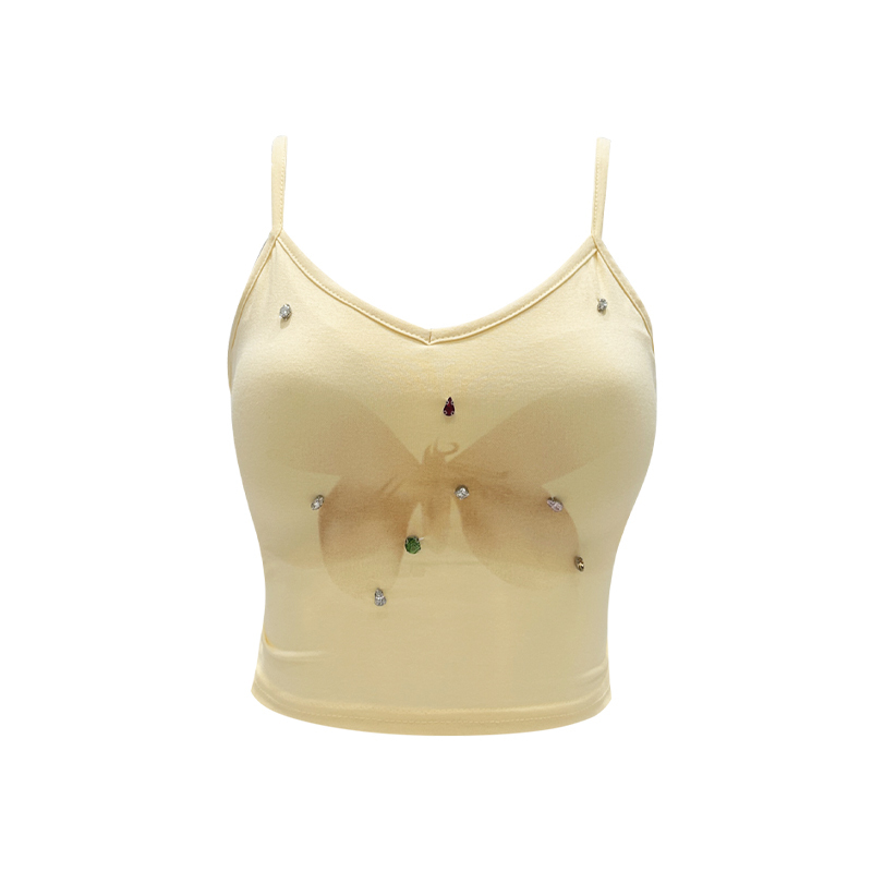 Hot selling colored diamond bow printed vest (yellow one size fits all)