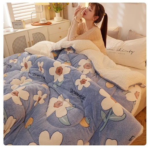 爆款冬季加厚溫暖毛毯舒適豪華被(可愛動物花款)200x230cm (6kg)No-4色