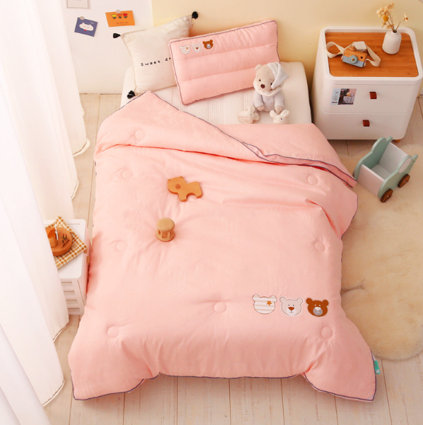 Popular cartoon children's thickened quilt core (Little Bear Pink [Class A cotton]) (size 120*150cm spring and autumn quilt [about 2.8 pounds])