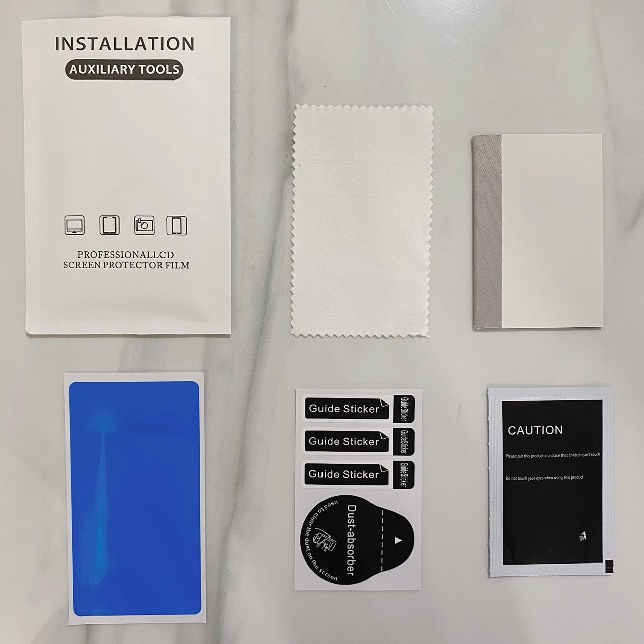 HAStyle iPad Air/Pro/mini 類紙膜/肯特紙 分段式安裝 螢幕保護貼 類紙膜  內容物