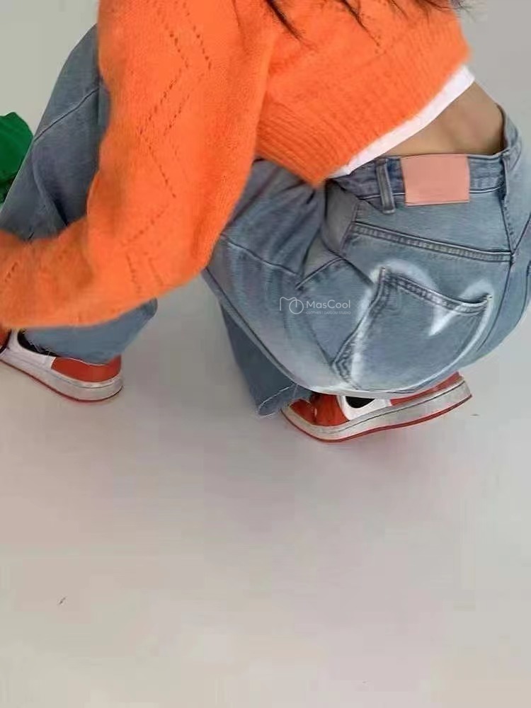 9803 高腰愛心牛仔褲