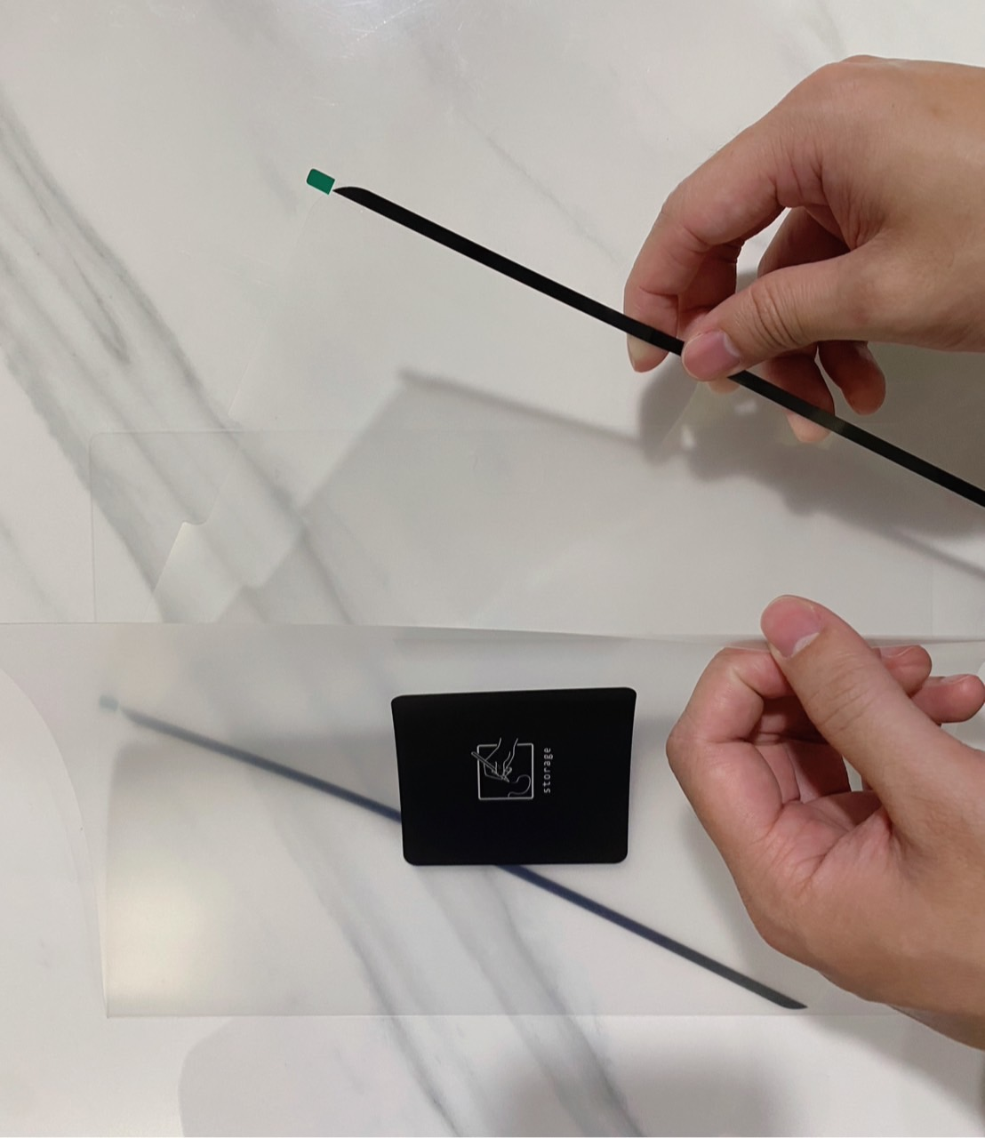 可拆卸式類紙膜 安裝過程