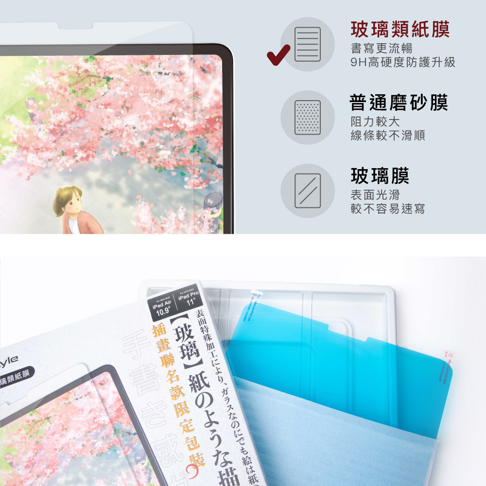 AHAStyle iPad 玻璃類紙膜 iPad Air 5/4 /Pro/Mini 繪畫擬紙感玻璃貼 Paper-Feel