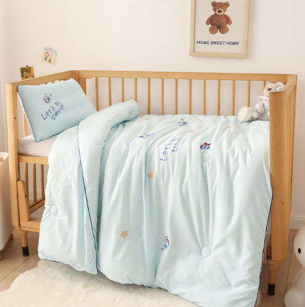 Hot recommended cartoon children's thickened quilt core (Travel Diary-Blue [Class A washed cotton brushed]) (size specification 120*150cm spring and autumn quilt [about 2.8 pounds])