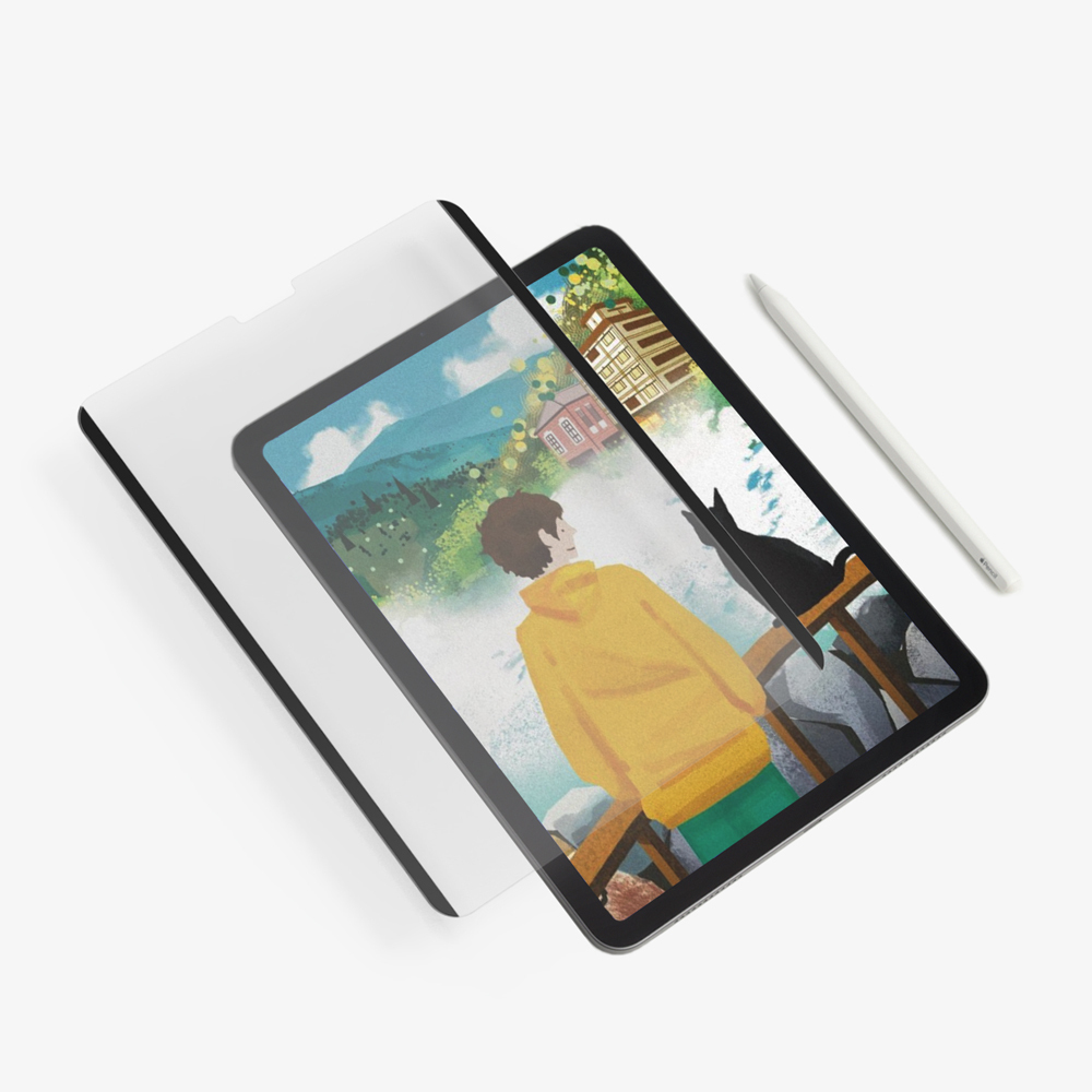 AHAStyle iPad 可拆式類紙膜(奈米吸盤) Paper-Feel 繪圖/筆記首選 繪畫類紙膜/肯特紙 (台灣景點包裝版)