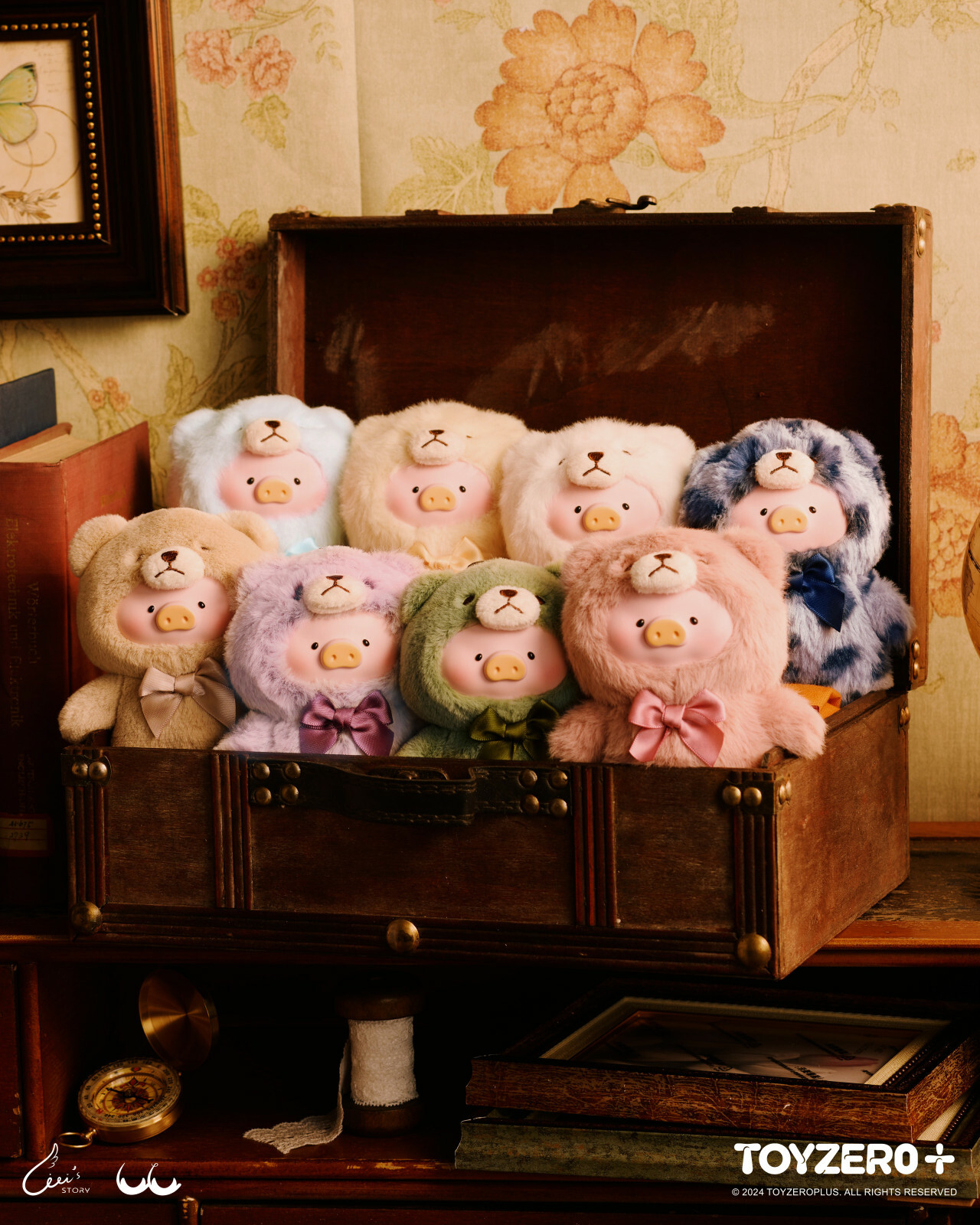 罐頭豬LuLu - 復古泰迪玩具店搪膠絨毛掛件 (盲盒)