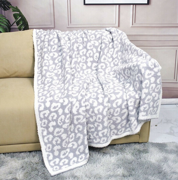 Hot Recommended (1 Pack) Napping Coral Fleece Blanket (Light Gray + White) (Size: 130*190cm)