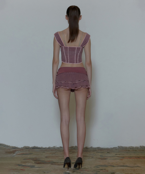 SCULPTOR - Rosy Terry Corset Top (Purple)