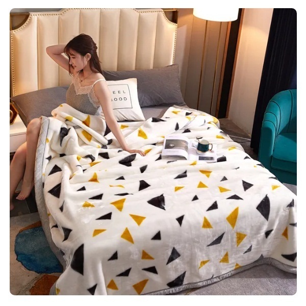 爆款雙層加厚毛毯保暖雙面毛法蘭絨毯珊瑚絨毯 200x230cm 3.5kg (款色12)