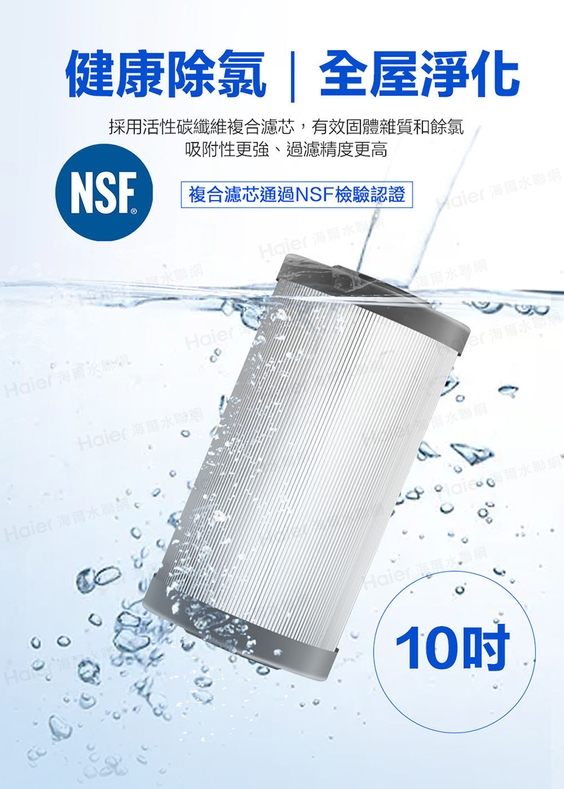 Haier海爾反沖洗中央淨水罐10吋 替換濾芯