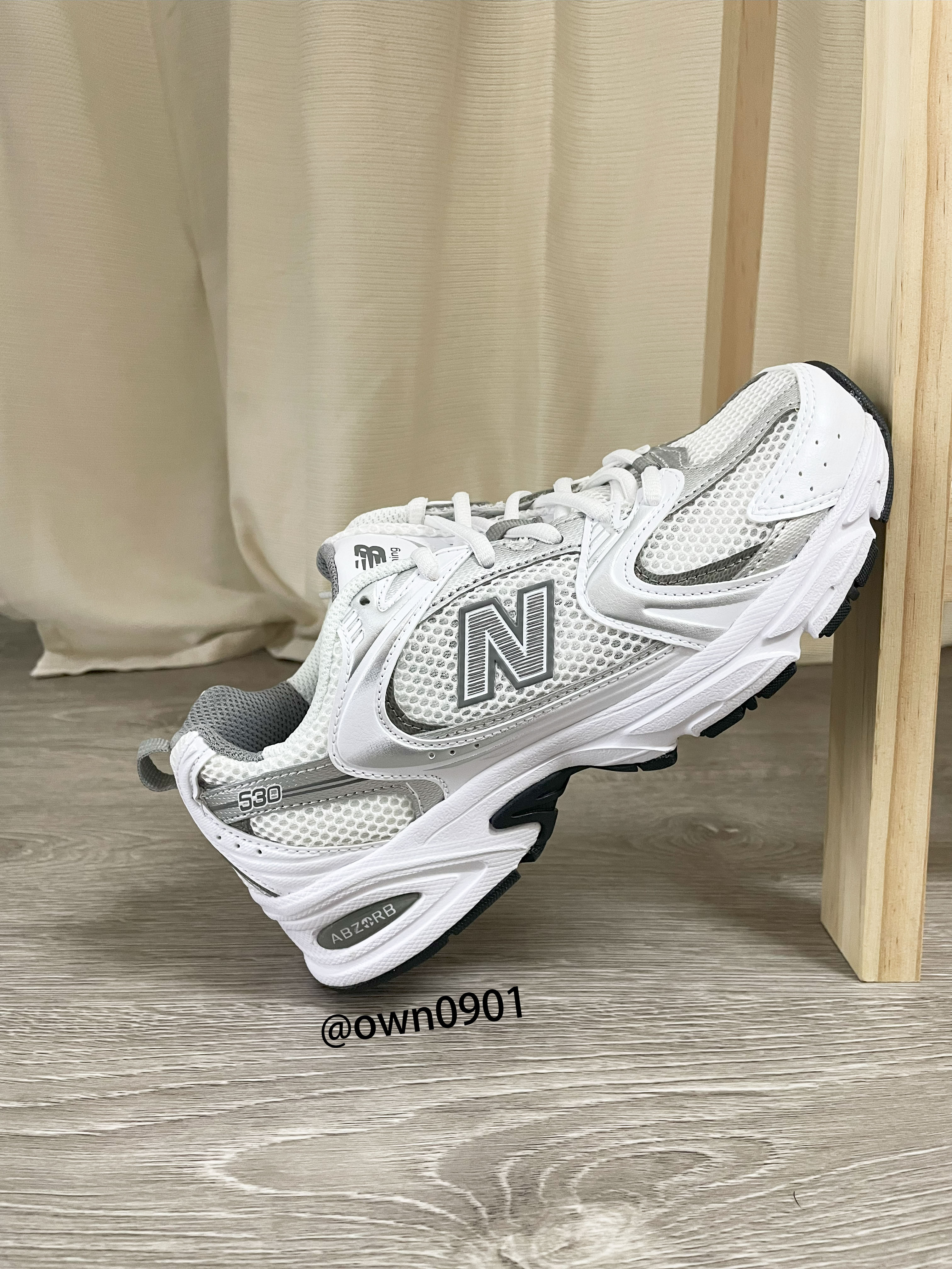 【OWN】New Balance 530 透氣 網布 休閒 運動 慢跑 球鞋 男女同款 白銀 MR530AD