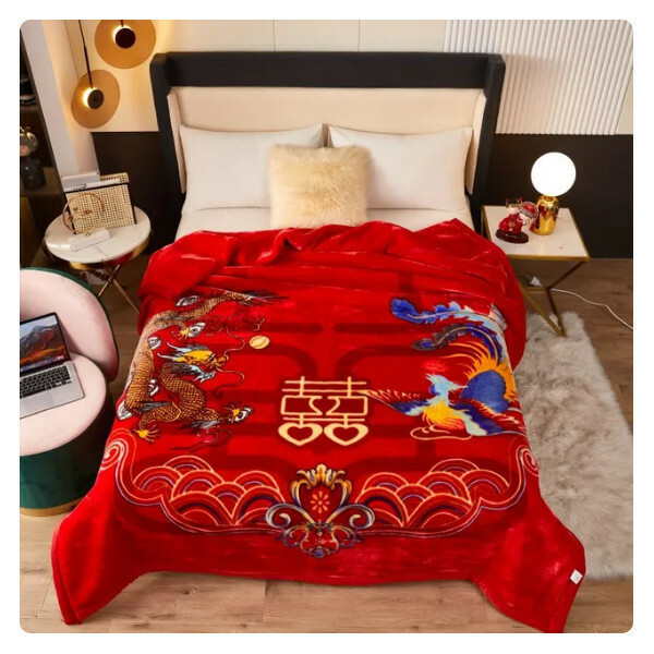 Popular double-layer thickened blanket, warm double-sided flannel blanket, coral fleece blanket 200x230cm 4kg (23 colors)
