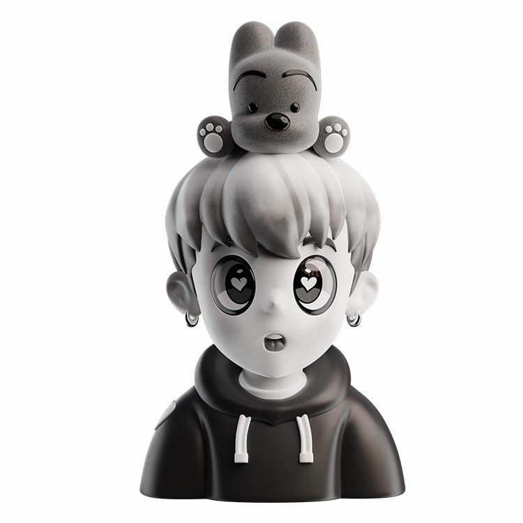 "Crush On“ Boy Sculpture - Black Ver. (60cm) by Jaes Lee