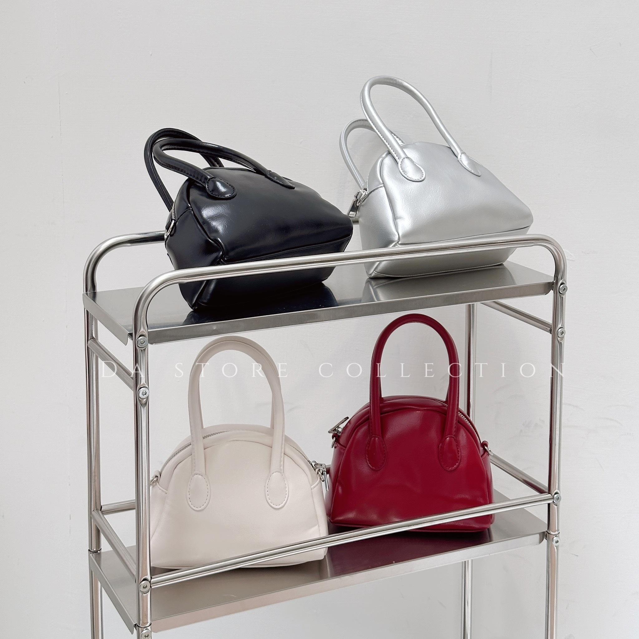 高級感油臘皮波士頓包/四色