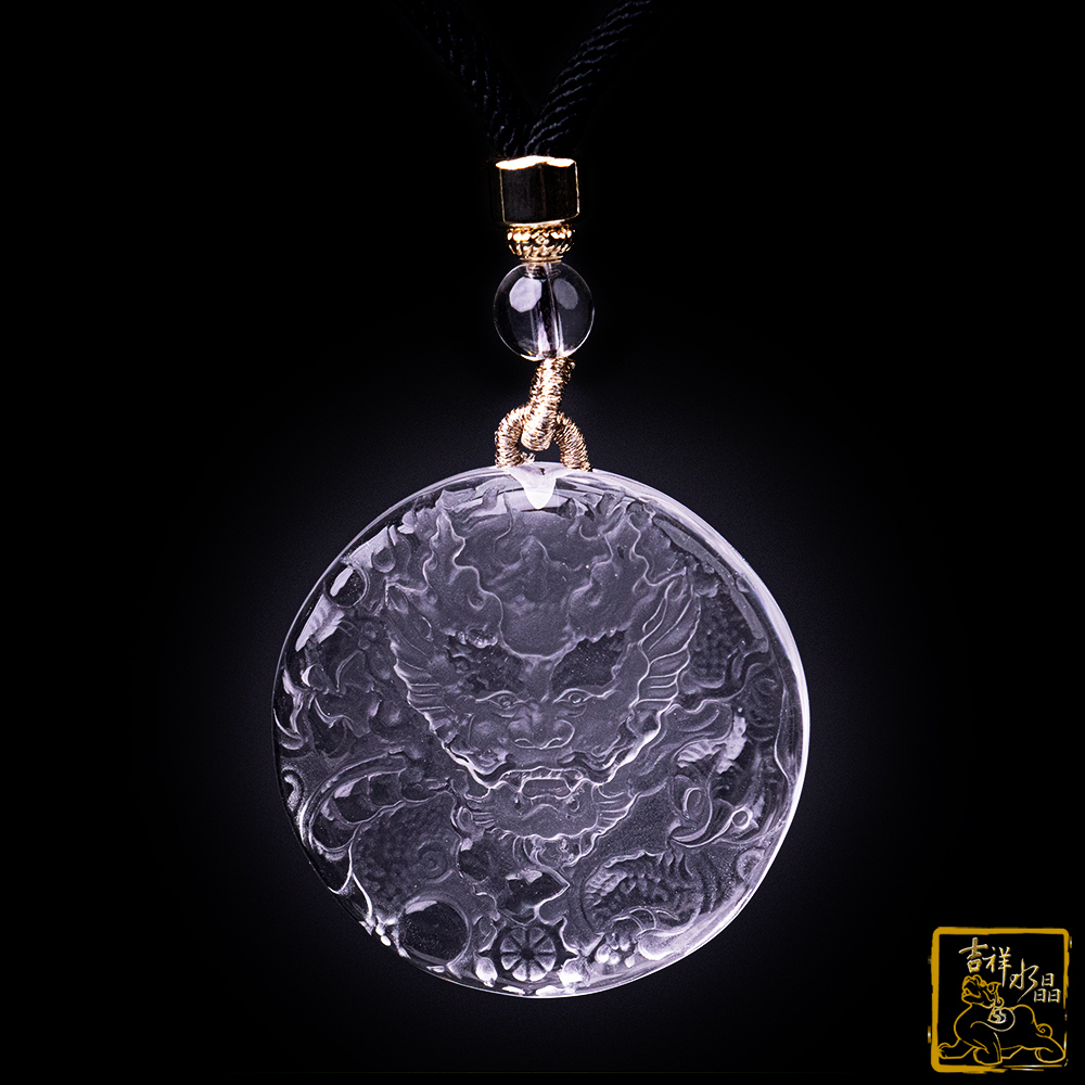 白水晶龍牌項鍊 35mm 純淨力量