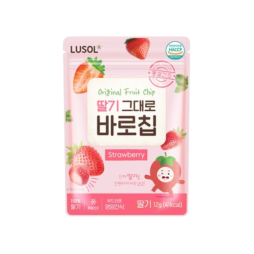 LUSOL - 嬰幼兒天然乾果脆片-原粒草莓 12m+ (15g)