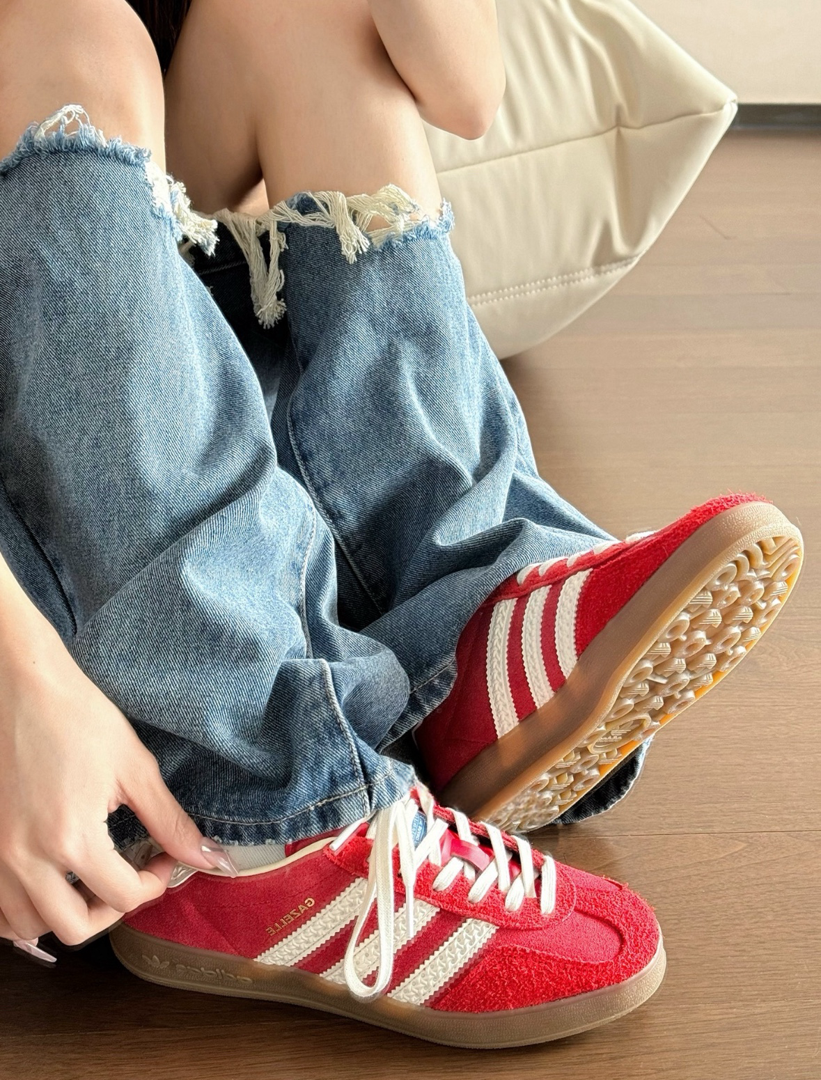 Adidas Originals Gazelle 亮紅色 雕花 麂皮 焦糖底 復古 德訓鞋 IF1808/預購