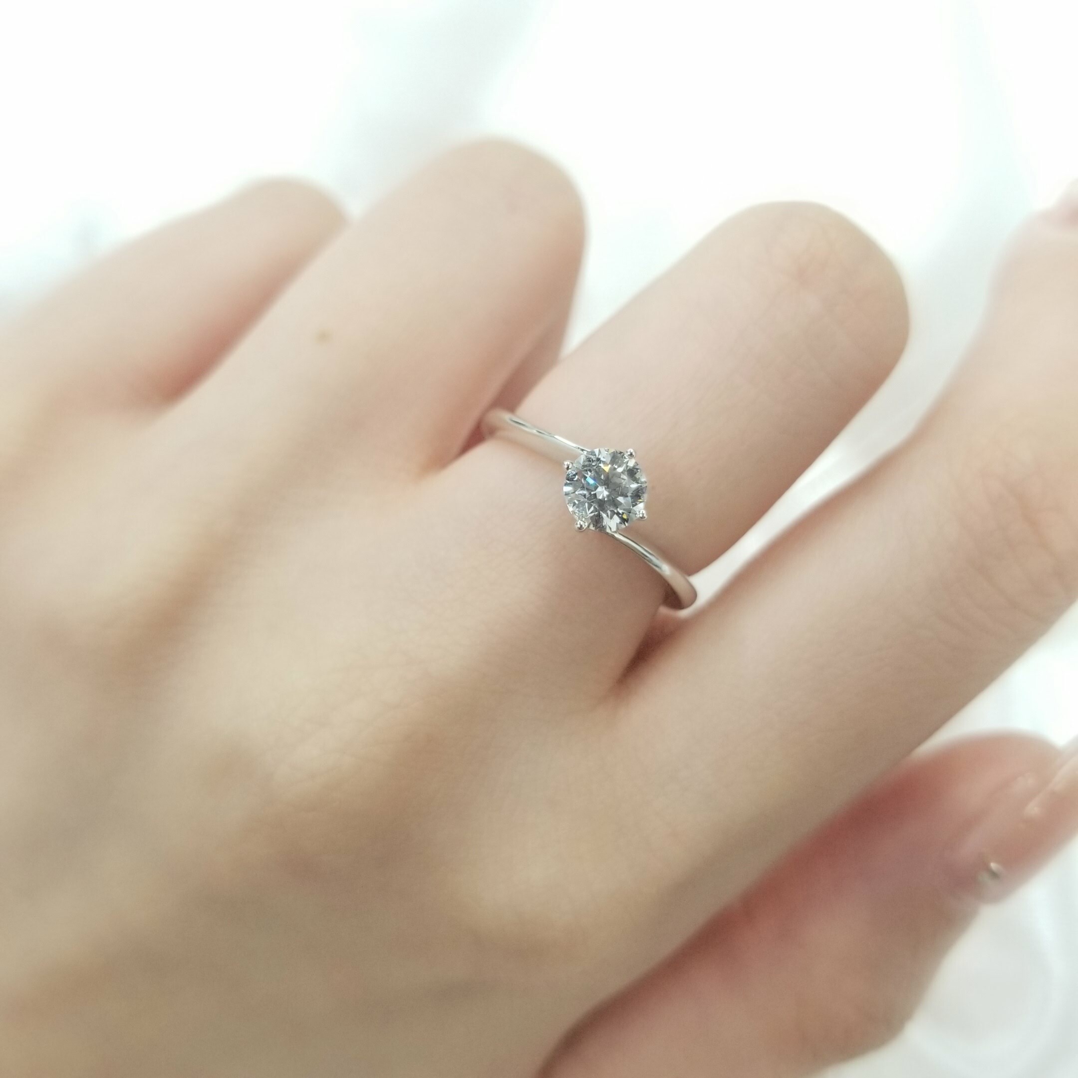 18K White Gold 0.50 Diamond Solitaire Ring
