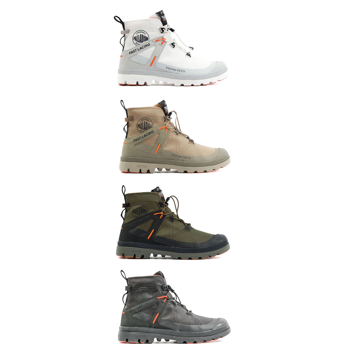 男鞋 PALLADIUM PAMPA TRAVEL L+ WP+ 永夜黑 太空白 沙漠色 叢林綠 橘標 快穿 輕量 防水靴【08849】