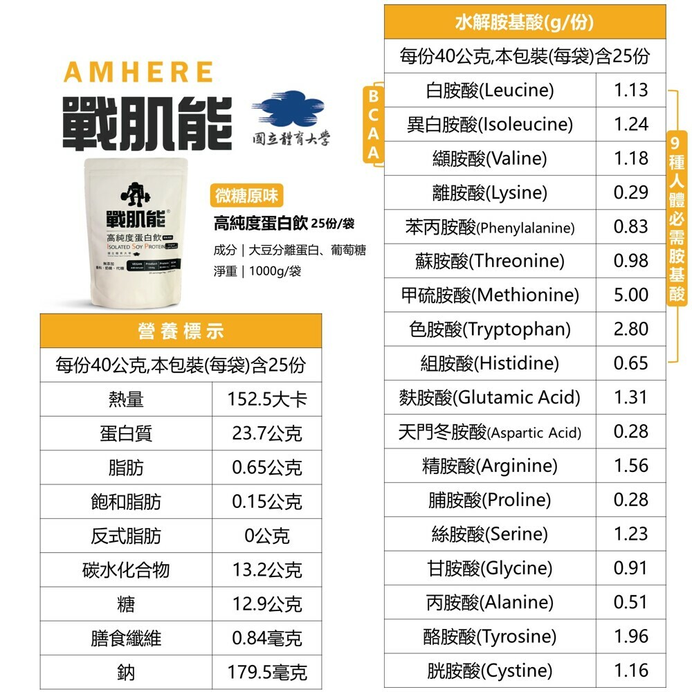 戰肌能- 植物性蛋白飲家庭包-原味微糖  (1kg/袋)