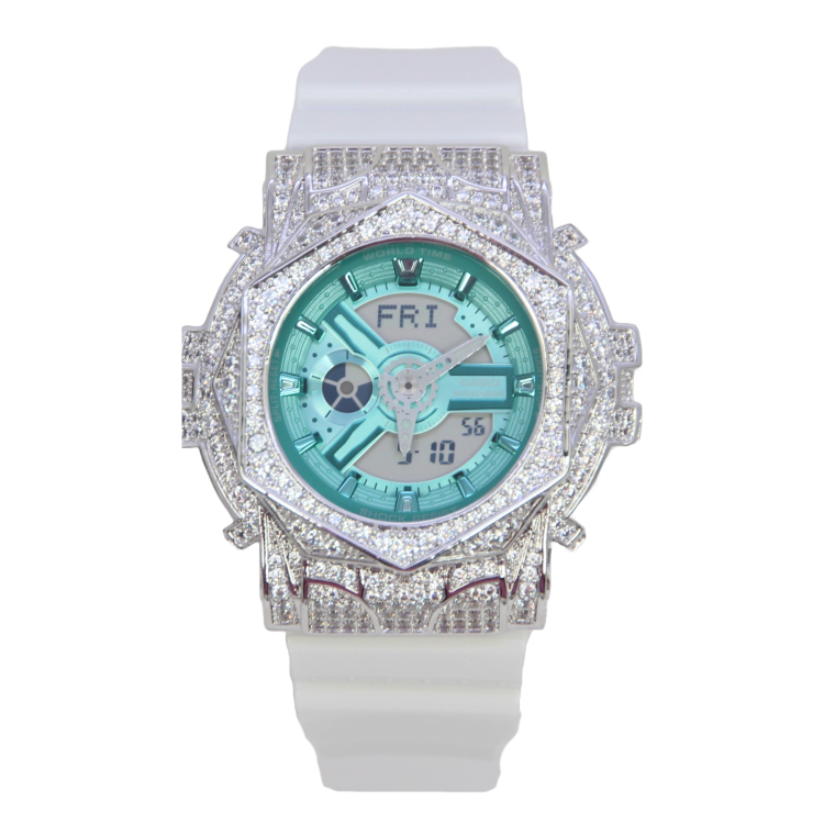 銀色 改裝手錶 BA-110XWS-7A - 玫瑰