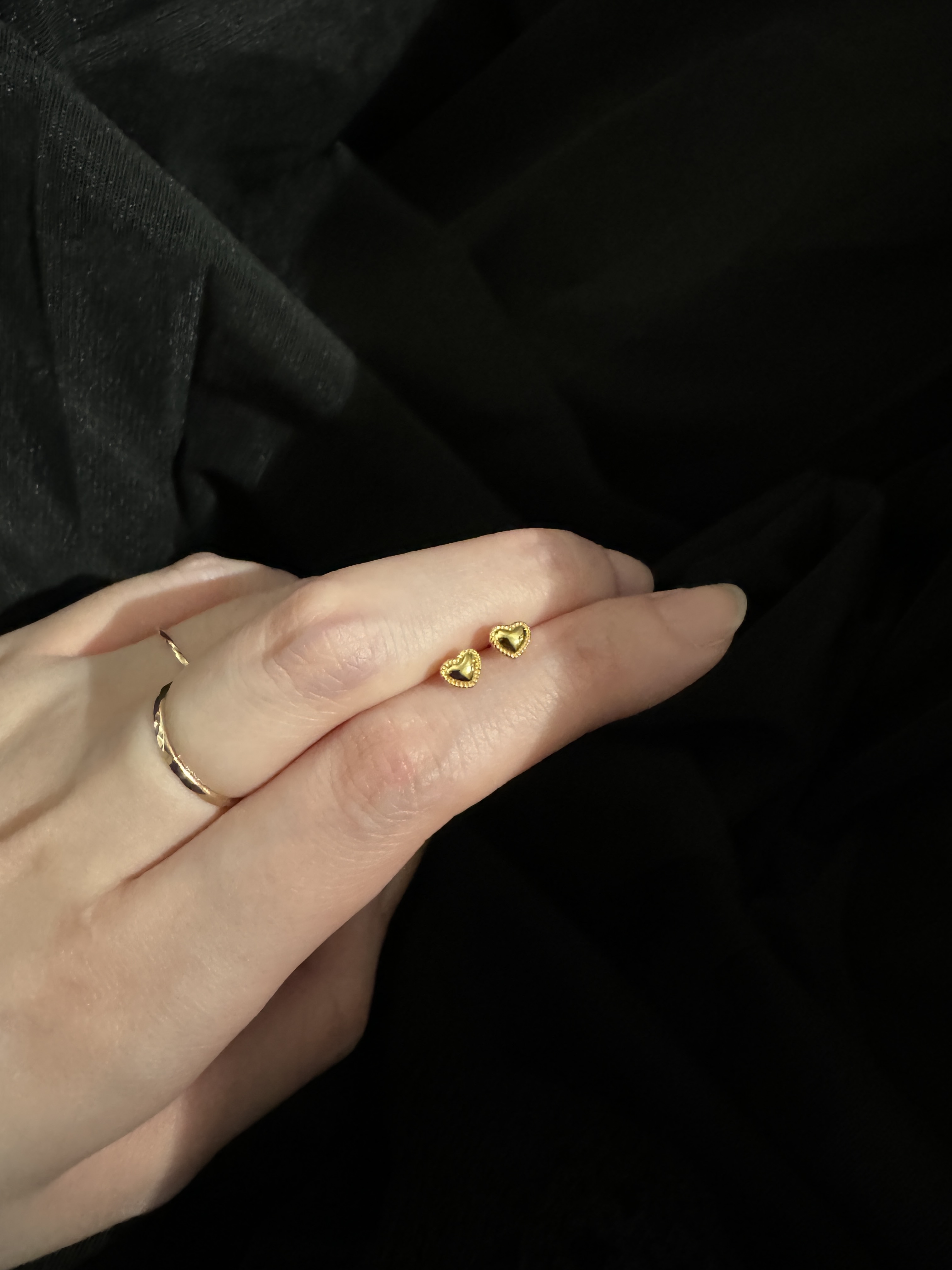 復古花邊愛心耳環