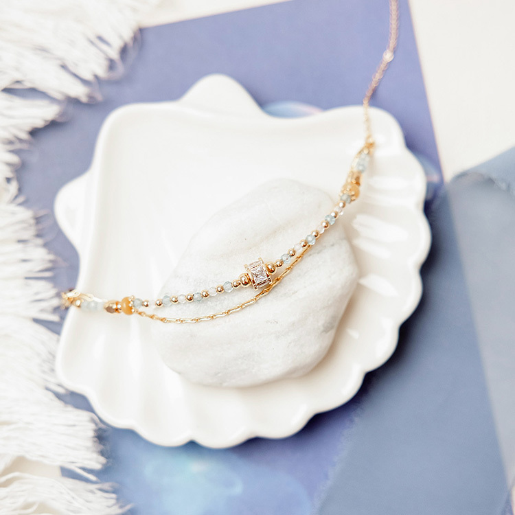 藍雪花天空 – 海藍寶 – 手鍊