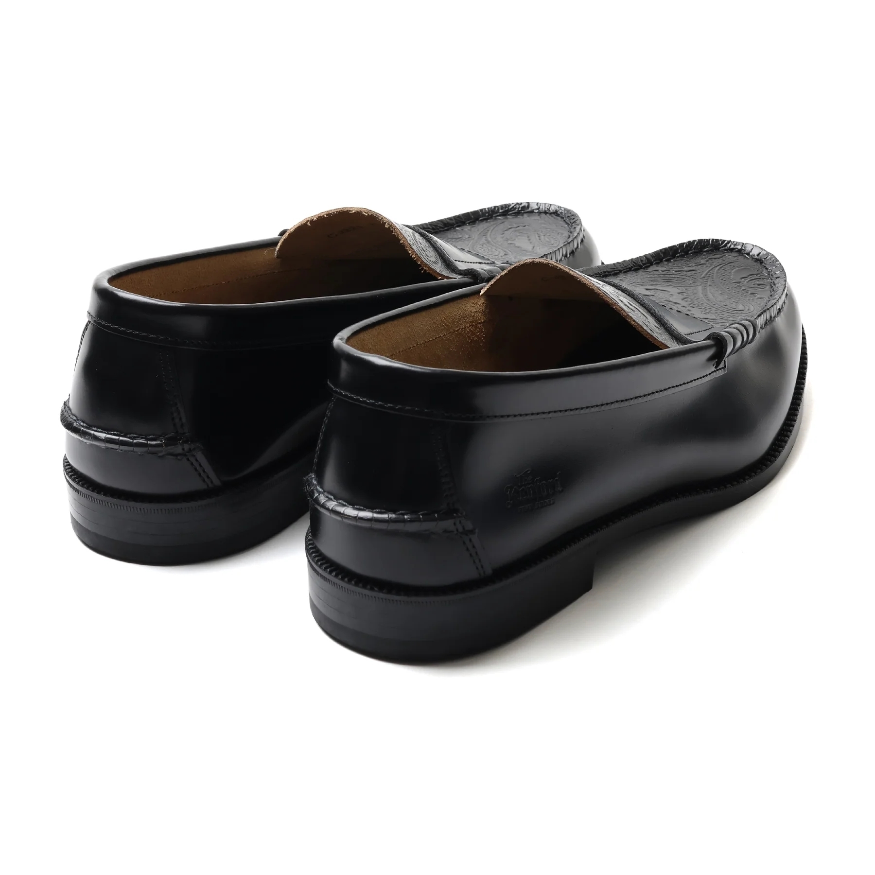 MENS EMBOSSED LOAFERS / BLACK PAISLEY KENFORD - MENS EMBOSSED