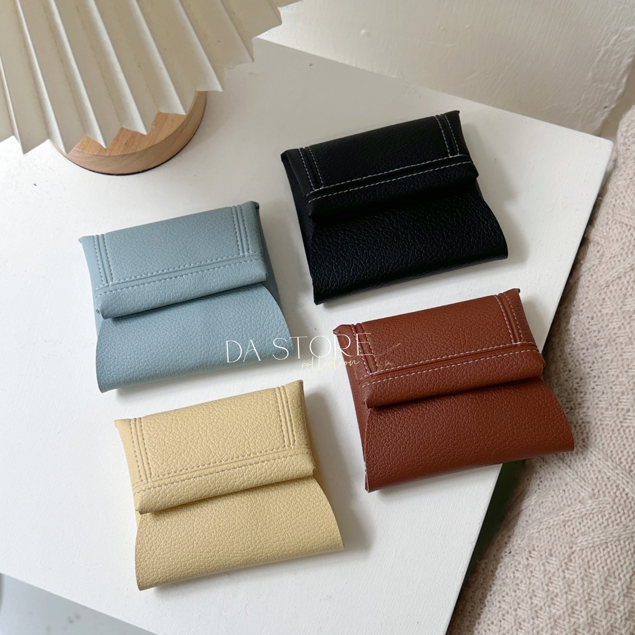 荔枝紋撞色車線零錢短夾/四色