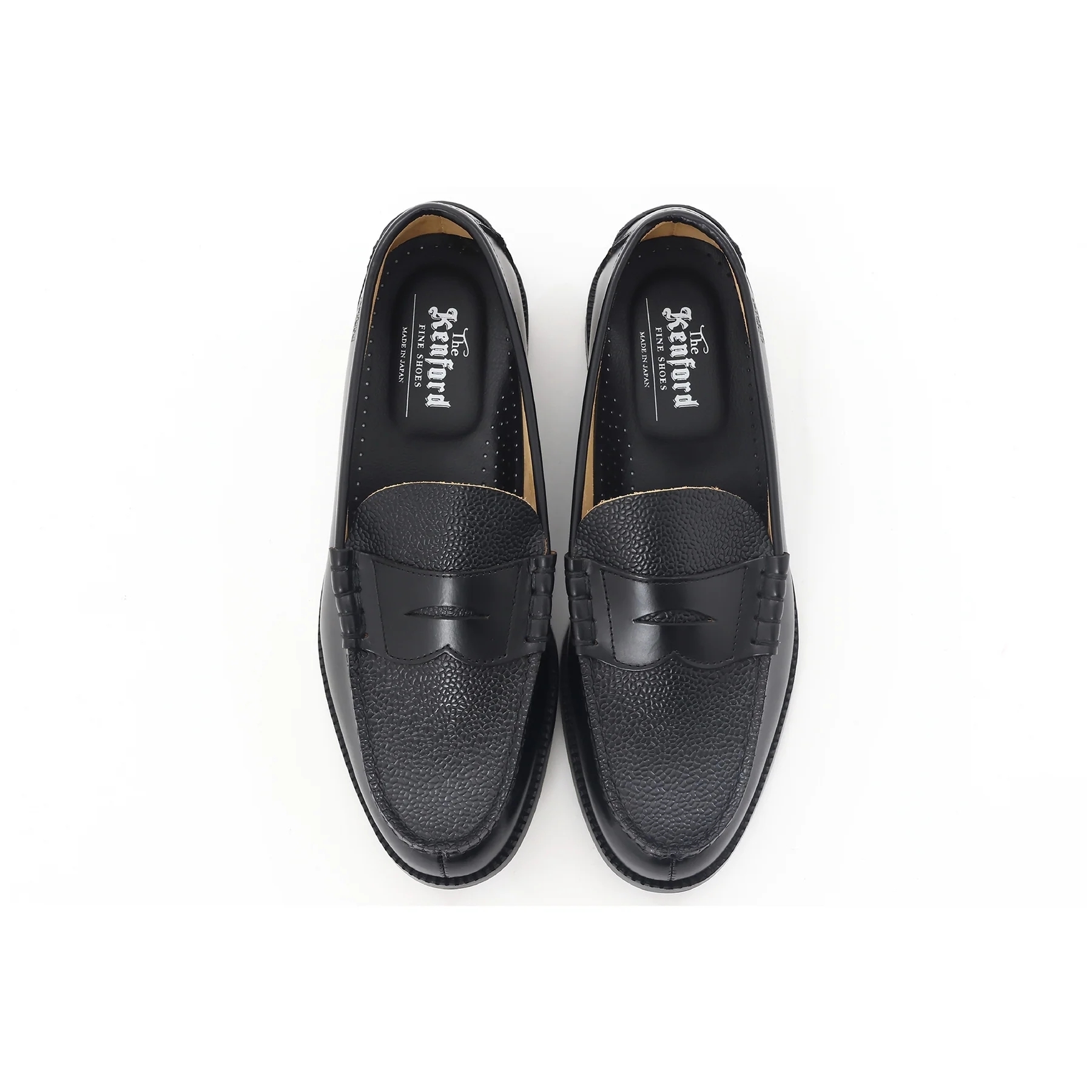 KENFORD - MENS EMBOSSED LOAFERS / BLACK BLACK SCOTCH GR